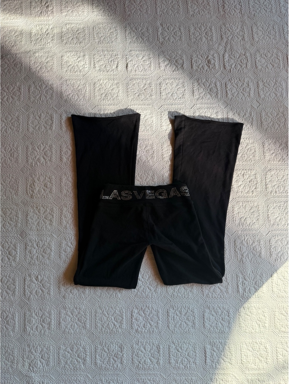 Y2K RARE BEBE SPORT Black Fleece-Lined Bootcut flared  Sweatpants Size XS